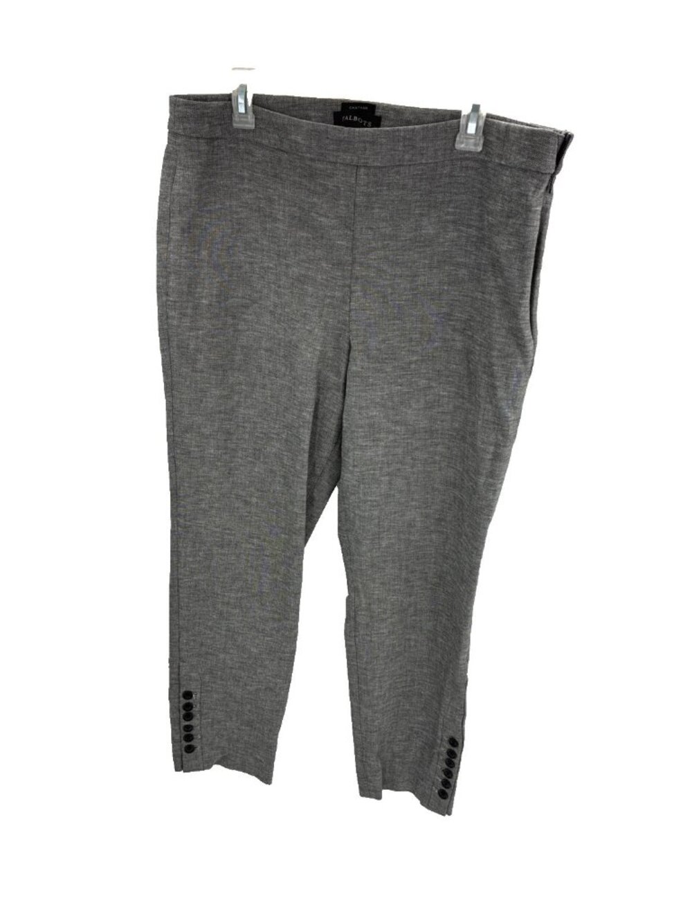 Talbots Womens Chatham Dress Pants Gray Ankle Career Stretch Size 14
